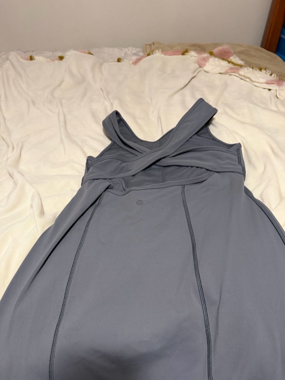 lululemon athletica Picnic Play Cross-Back Midi Dress Steamboat Blue Women’s 10 - Picture 4 of 6